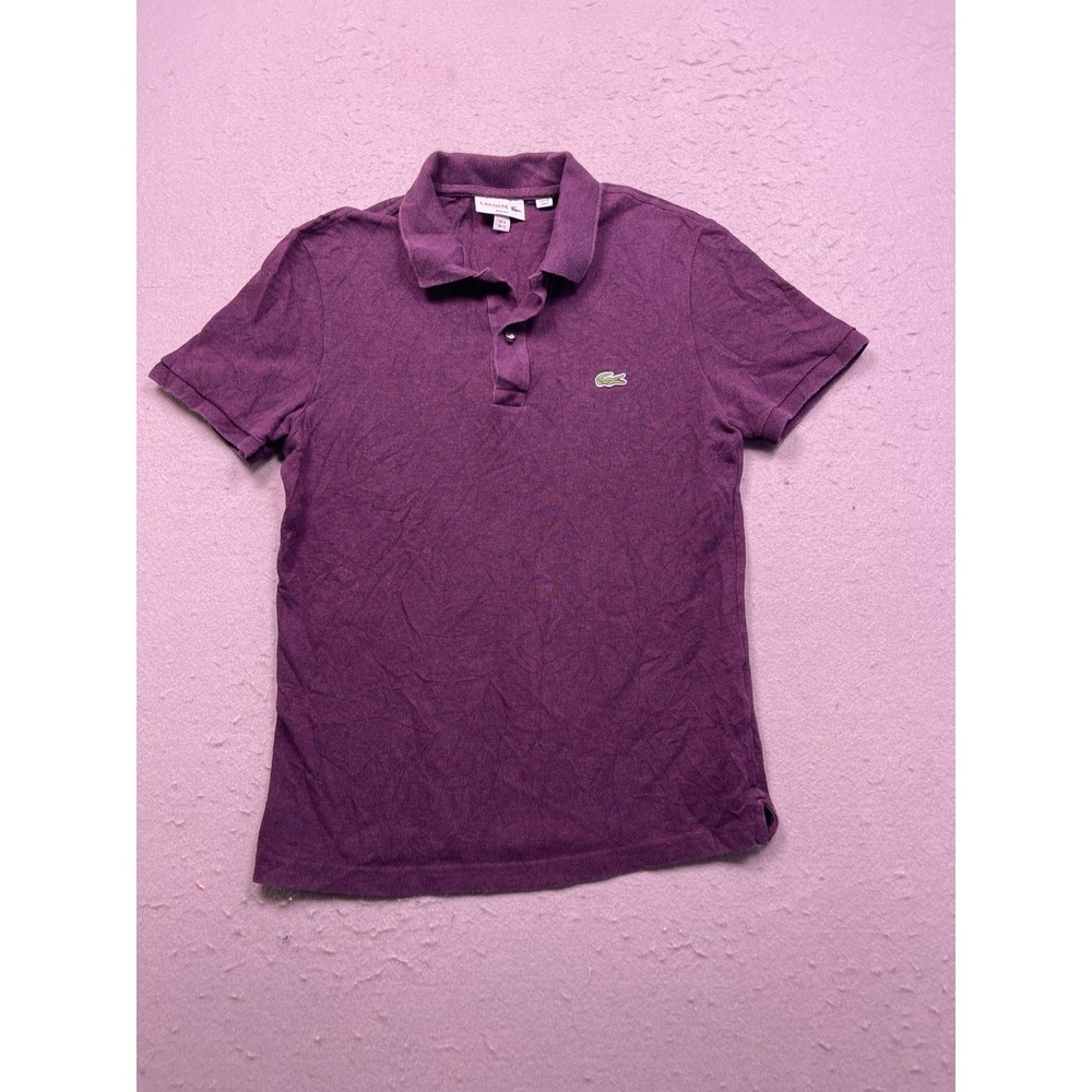 Lacoste Polo Shirt Cotton Blend Purple Heather FR 3 US Small Mens